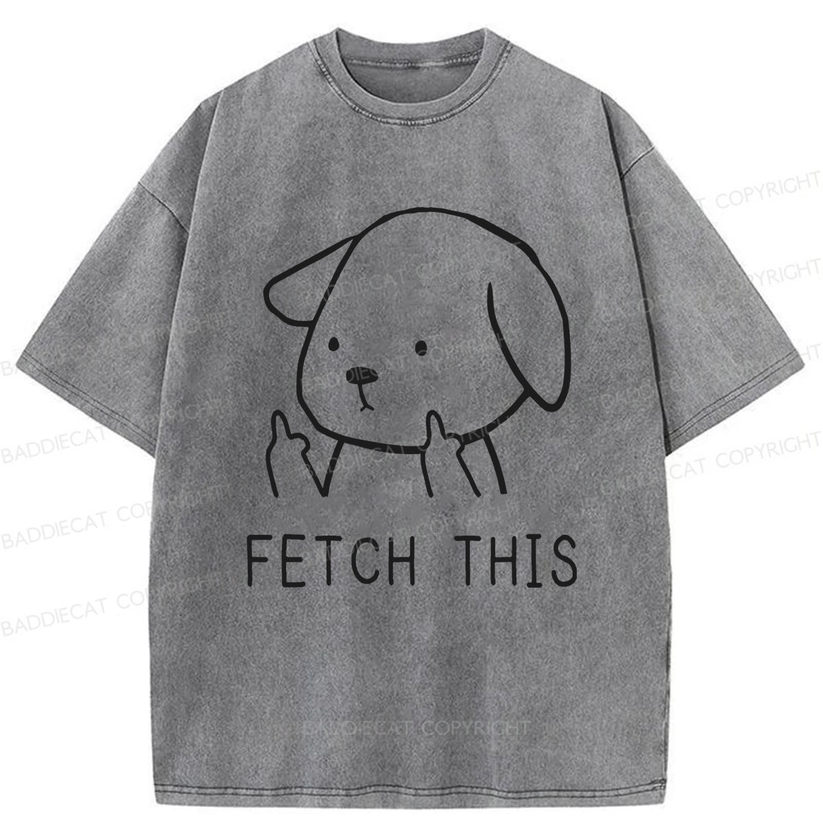 Baddiecat Fetch This Dog Washed T-shirt