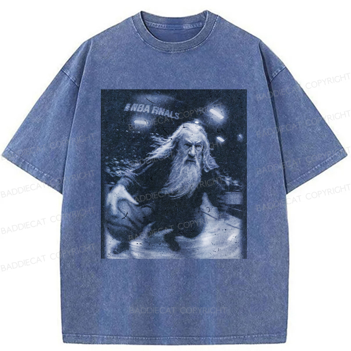 Baddiecat Funny Wizard Comfort Washed T-shirt
