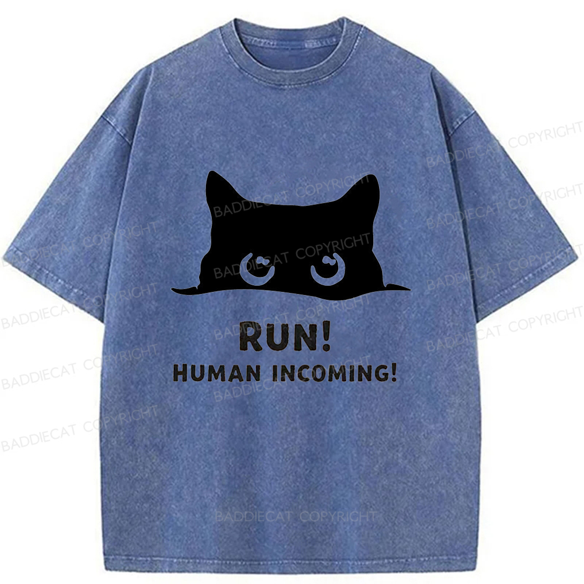 Baddiecat Timid kitten Washed T-shirt