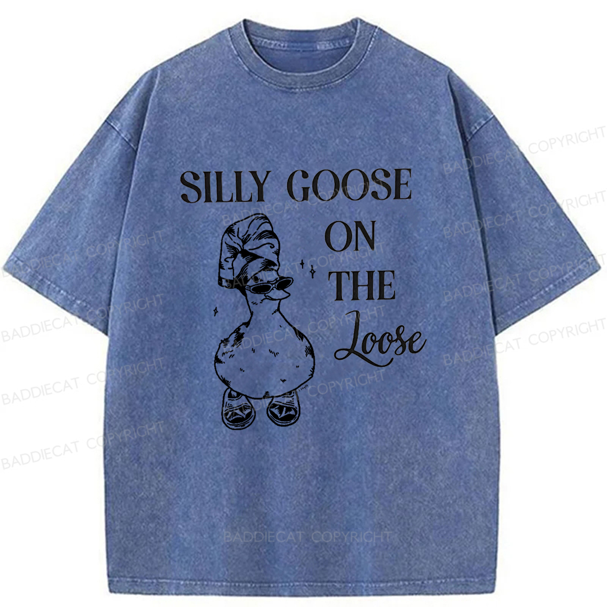 Baddiecat Silly Goose On The Loose Washed T-shirt