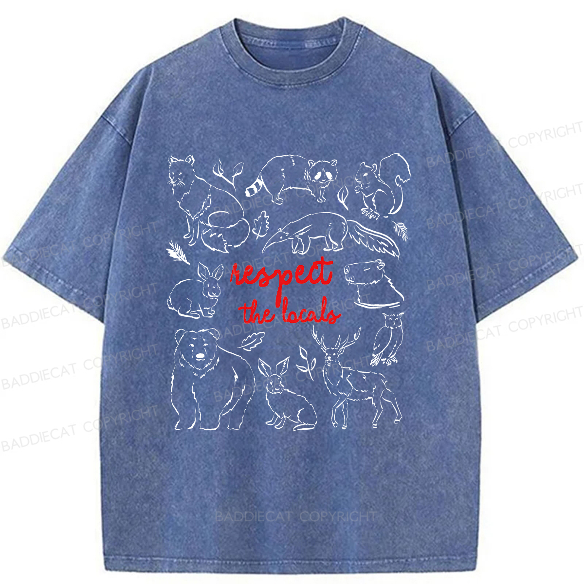 Baddiecat Love Animals Washed T-shirt