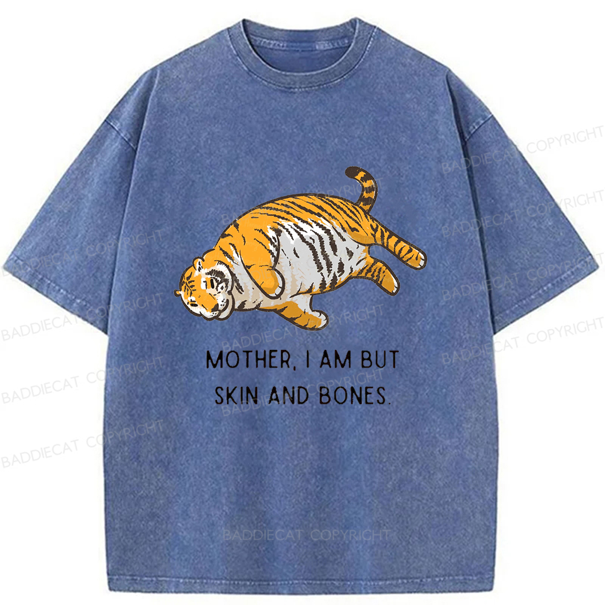 Baddiecat Overweight Tiger And Its Doting Owner Washed T-shirt