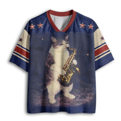 Baddiecat Saxophone Cat Mesh Jersey