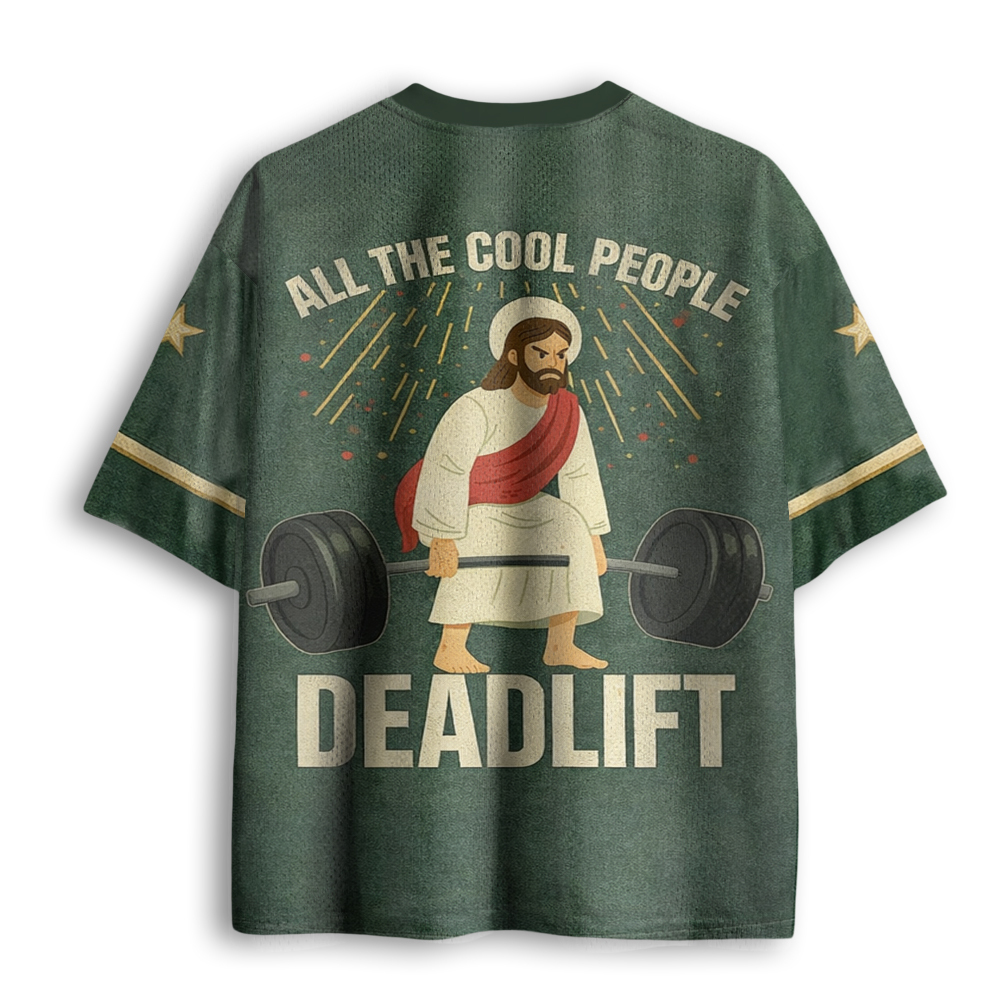 Baddiecat Funny Jesus Weightlifting Mesh Jersey
