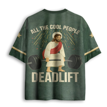 Baddiecat Funny Jesus Weightlifting Mesh Jersey
