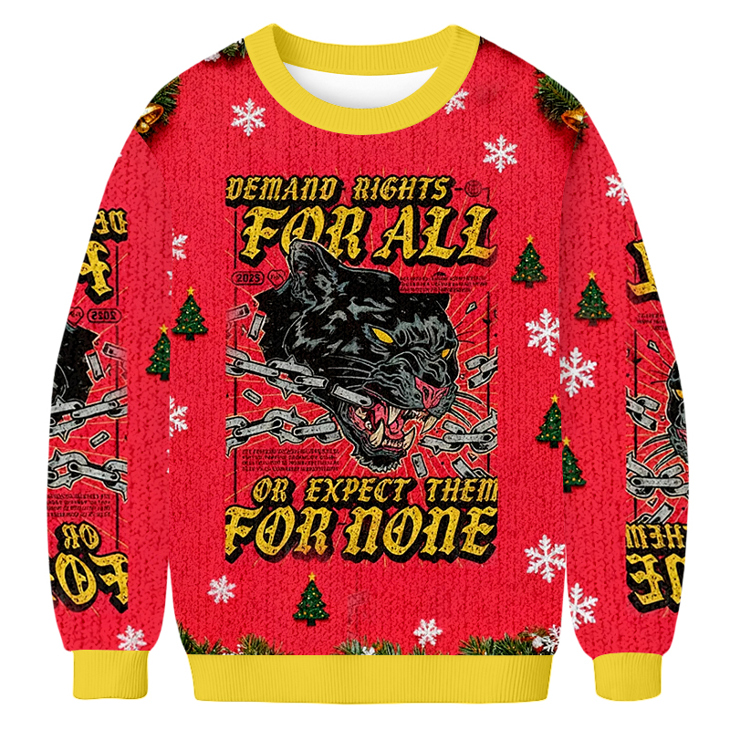 Baddieca Everyone Has The Right Christmas Ugly Sweatshirt