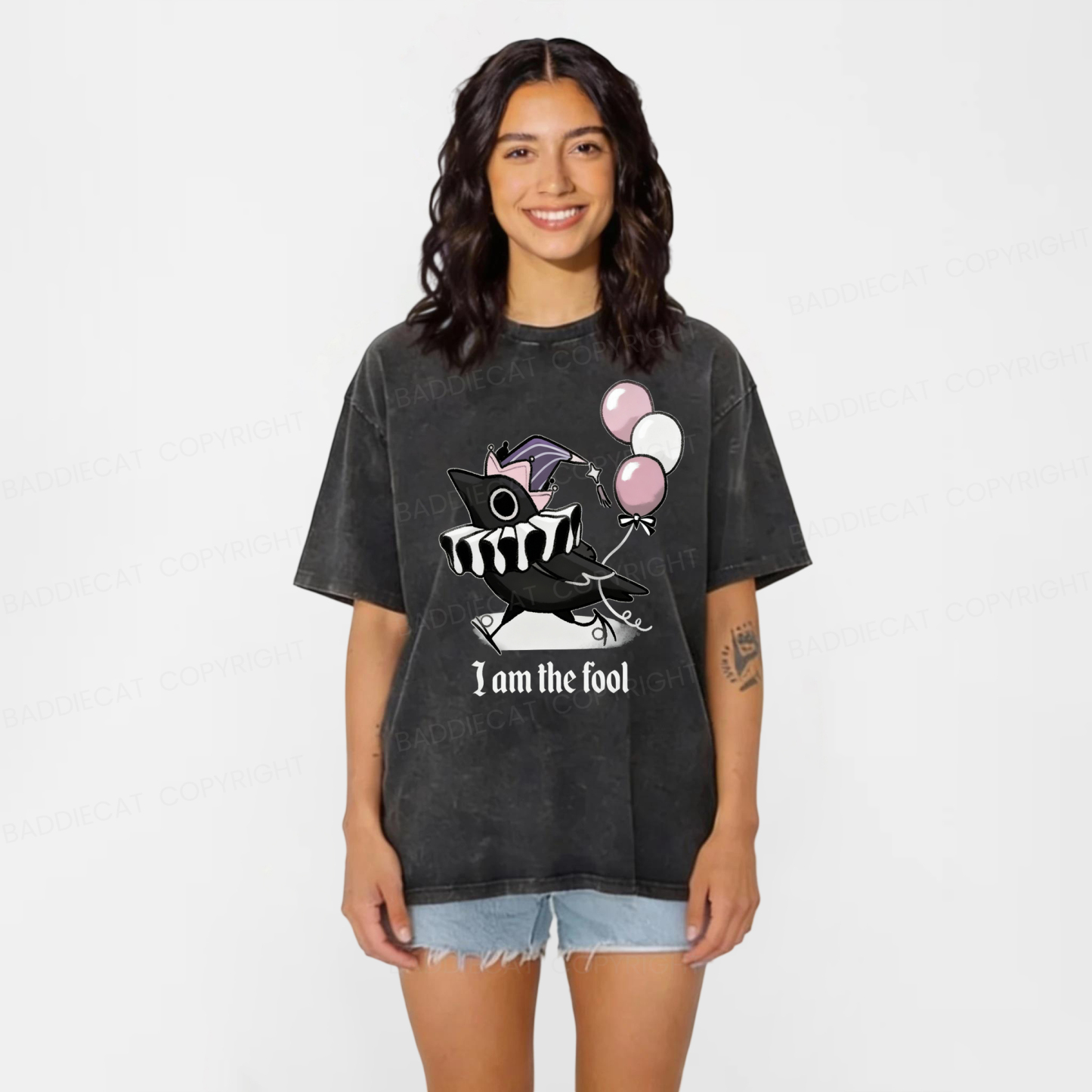 Baddiecat I Am Fool Washed T-shirt