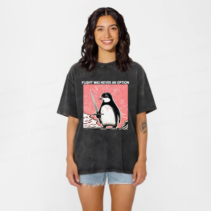 Baddiecat Fight Was Never An Option Washed T-shirt