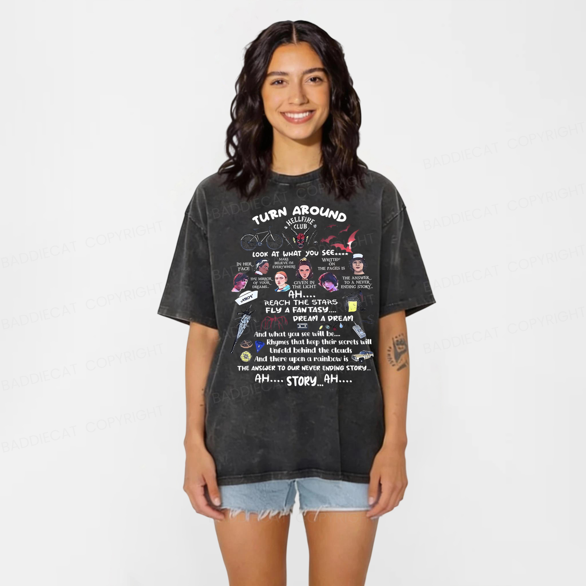 Baddiecat Stanger Turn Around Washed T-shirt