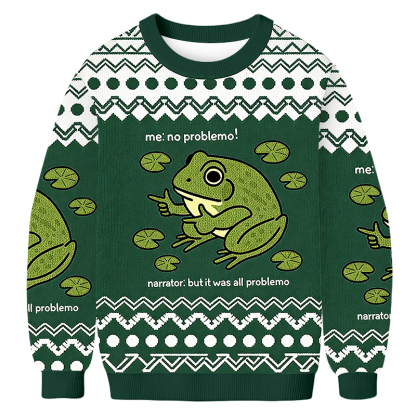 Baddiecat No Problem Frog Ugly Sweatshirt