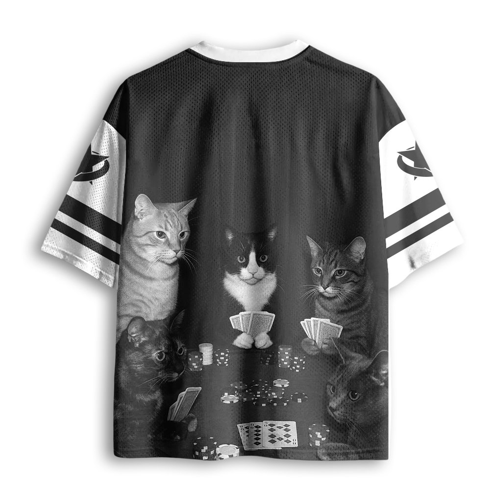 Baddiecat Cats Playing Poker Mesh Jersey
