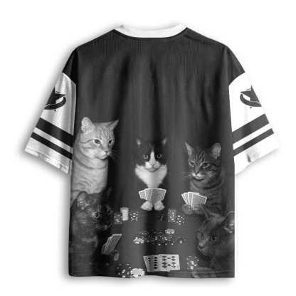 Baddiecat Cats Playing Poker Mesh Jersey
