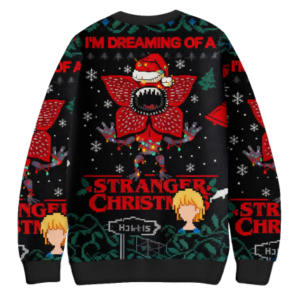 Baddiecat Stranger Things Demon King Pattern Christmas Ugly Sweatshirt