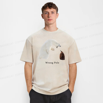 Baddiecat Funny Polar Bear And Penguin Washed T-shirt