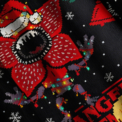 Baddiecat Stranger Things Demon King Pattern Christmas Ugly Sweatshirt