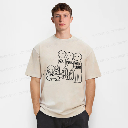 Baddiecat Being Pulled Washed T-shirt