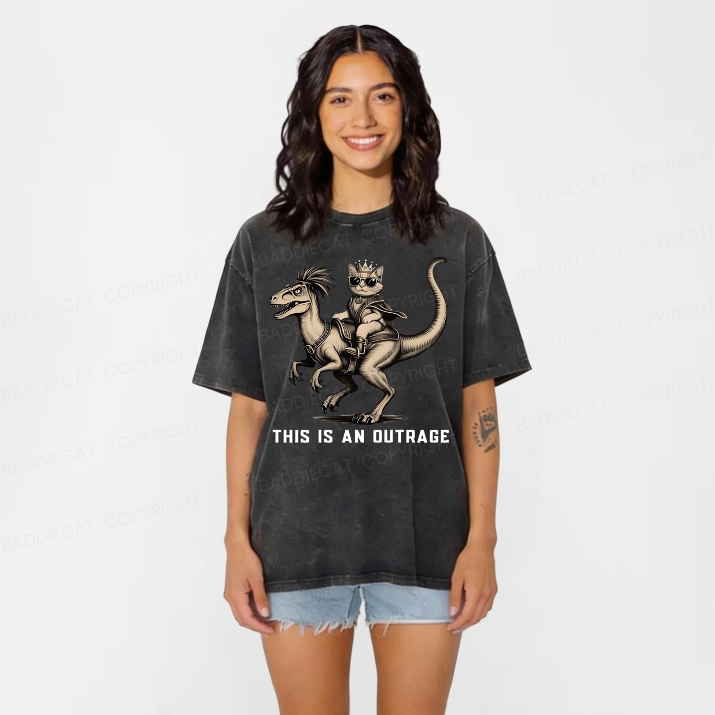 Baddiecat Princess Donut and Mongo Washed T-shirt