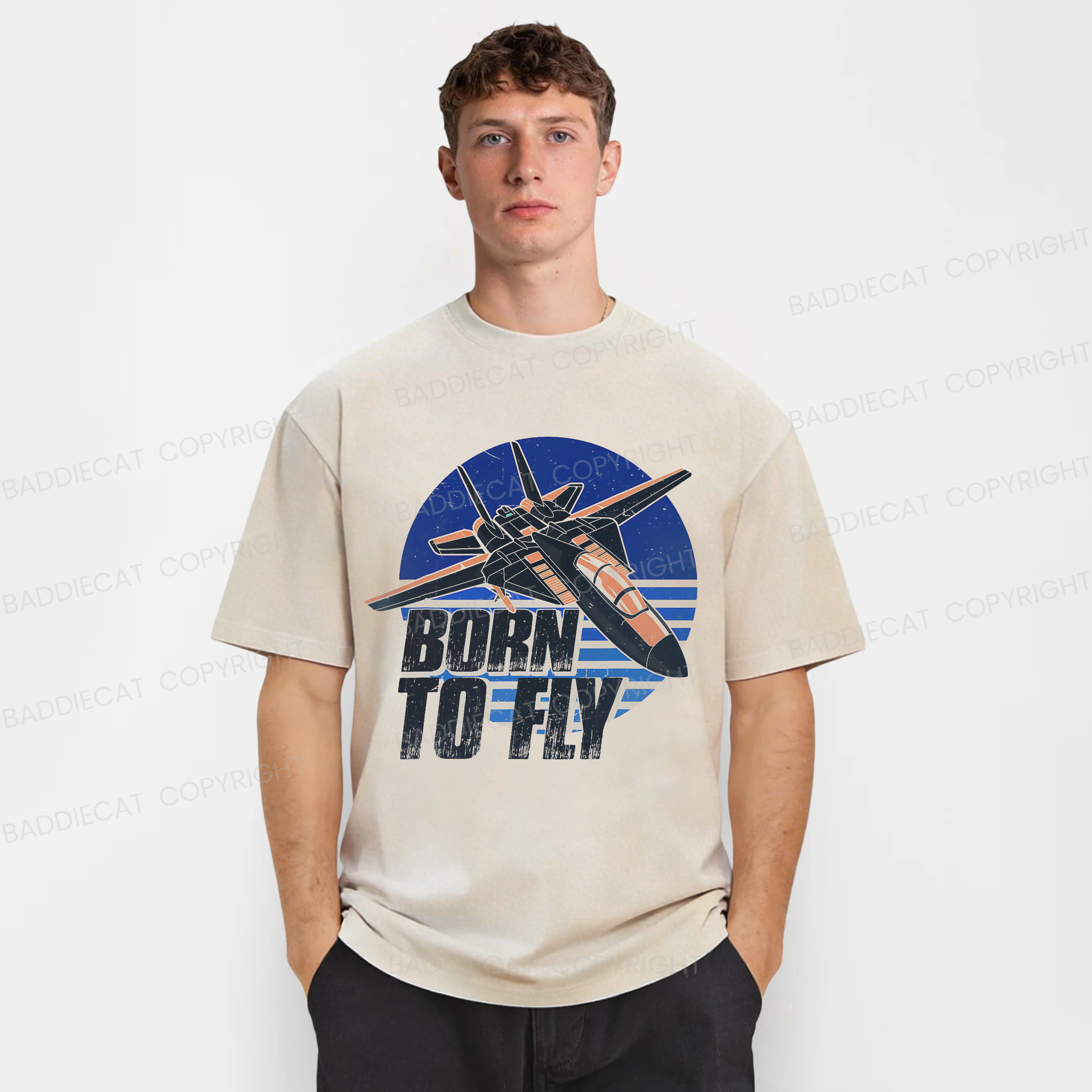 Baddiecat Born To Fly Washed T-shirt