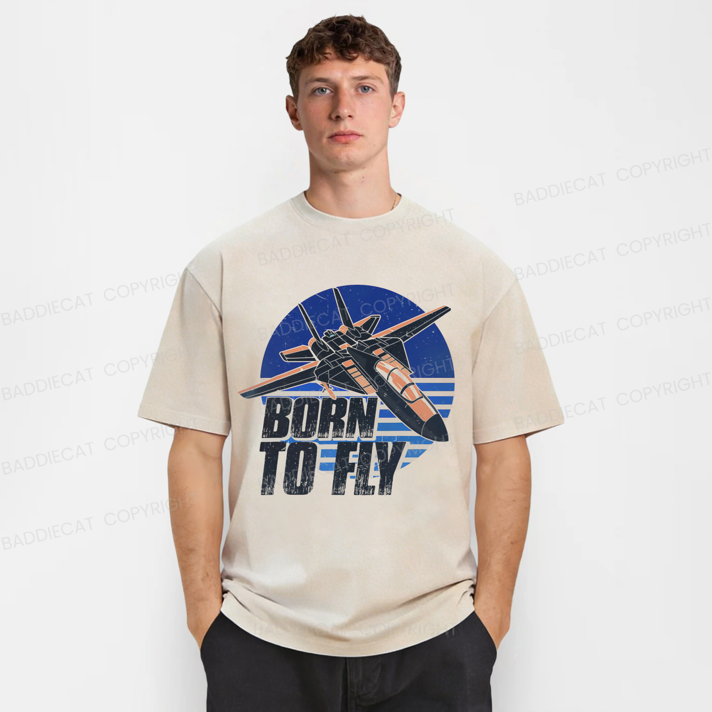 Baddiecat Born To Fly Washed T-shirt