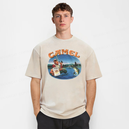 Baddiecat Funny Camel Washed T-shirt