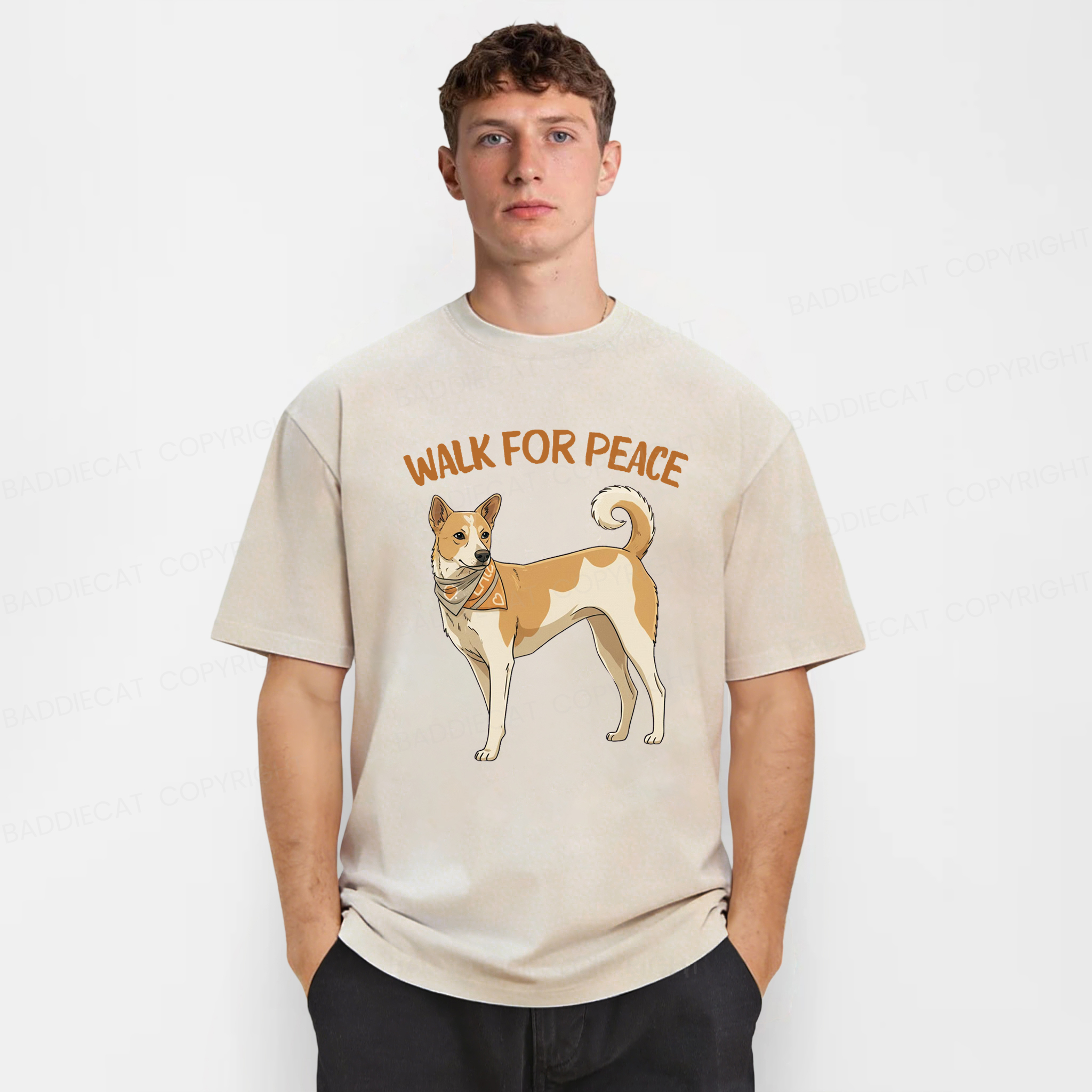 Baddiecat Walk For Peace Washed T-shirt