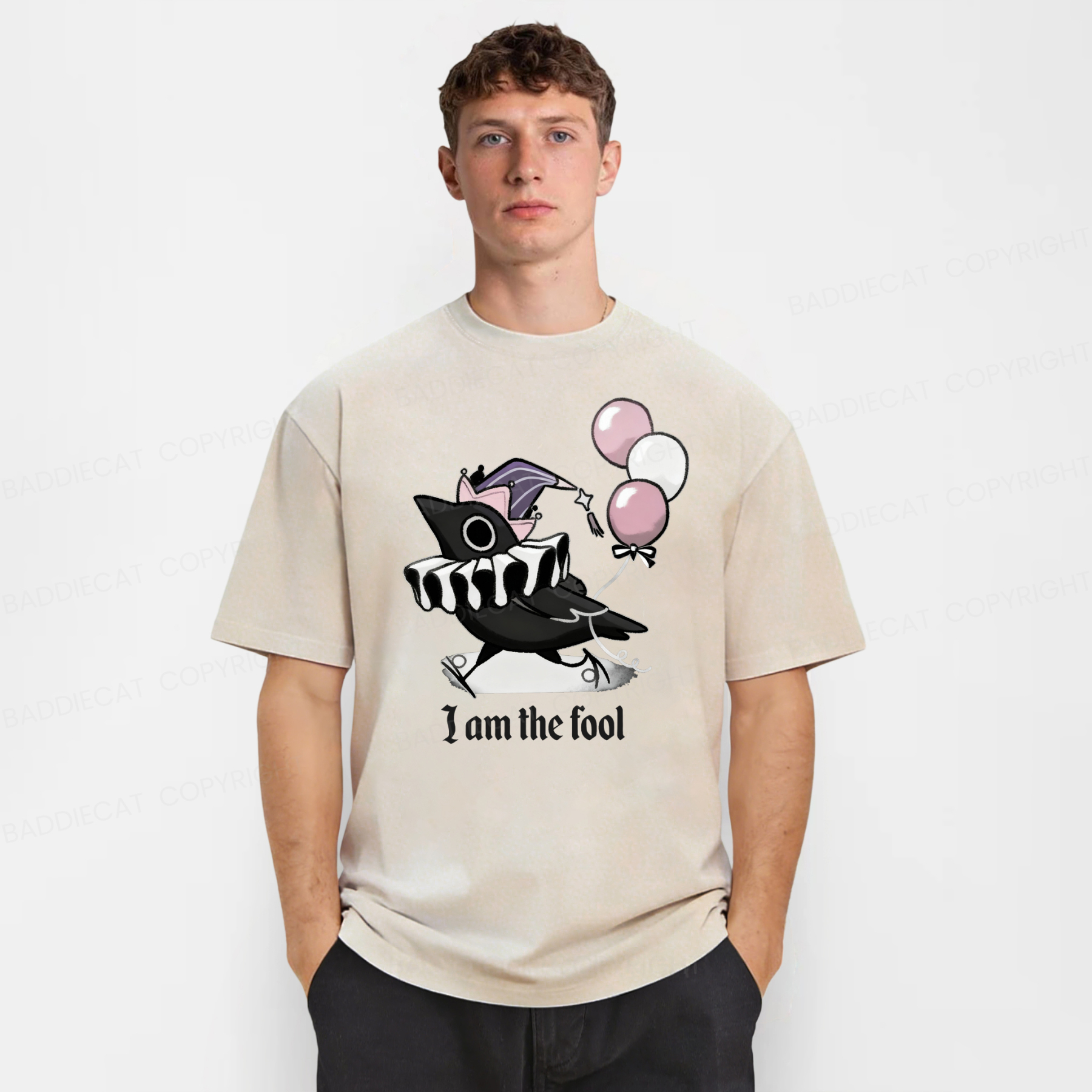 Baddiecat I Am Fool Washed T-shirt