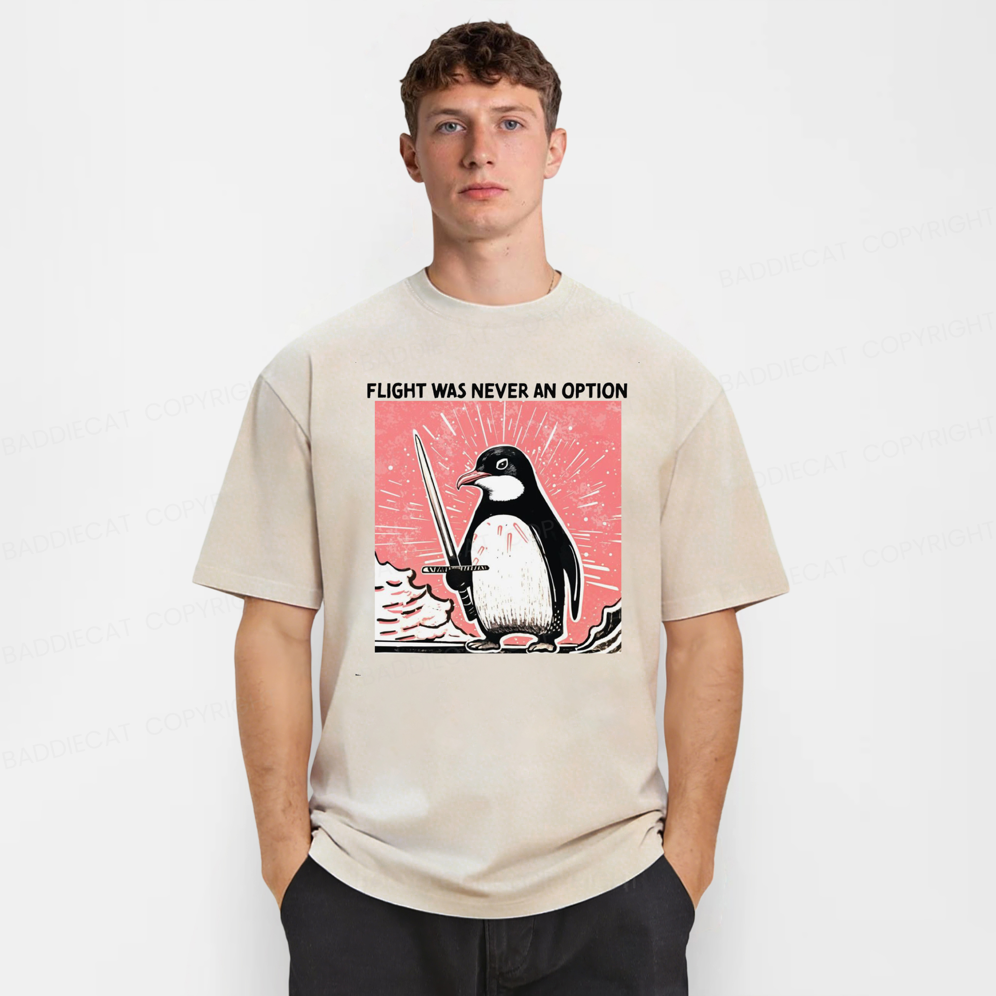 Baddiecat Fight Was Never An Option Washed T-shirt