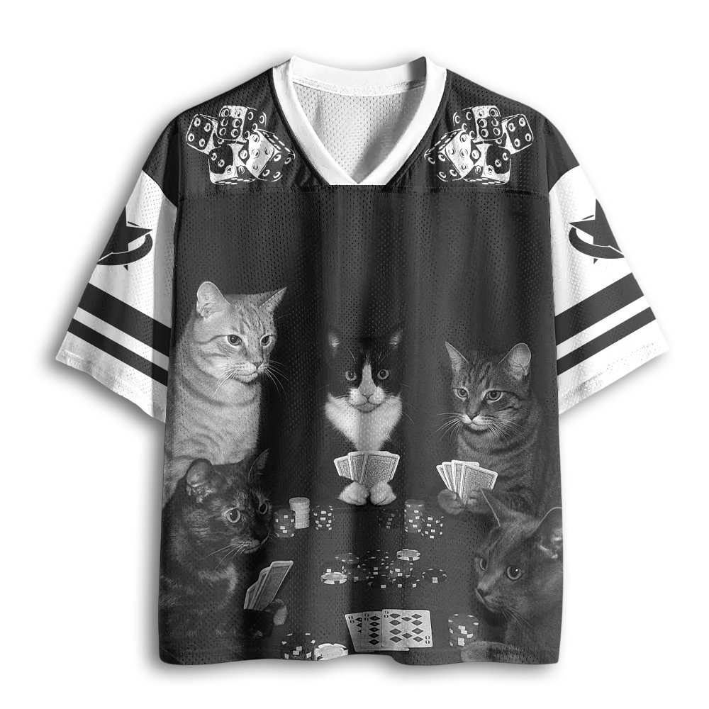 Baddiecat Cats Playing Poker Mesh Jersey