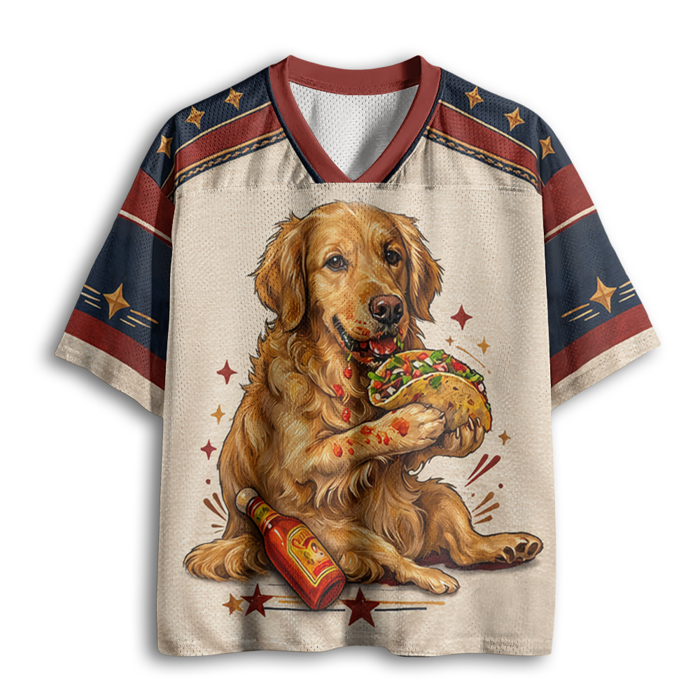 Baddiecat Golden Retriever Dog Chill With Tacot Mesh Jersey