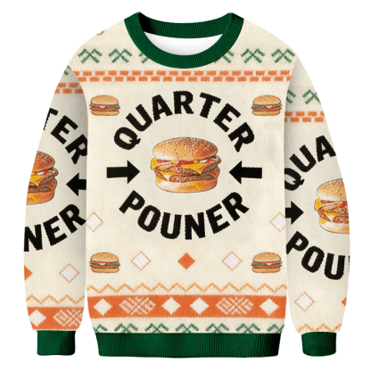Baddiecat Hamburger Quarter Pouner Ugly Sweatshirt