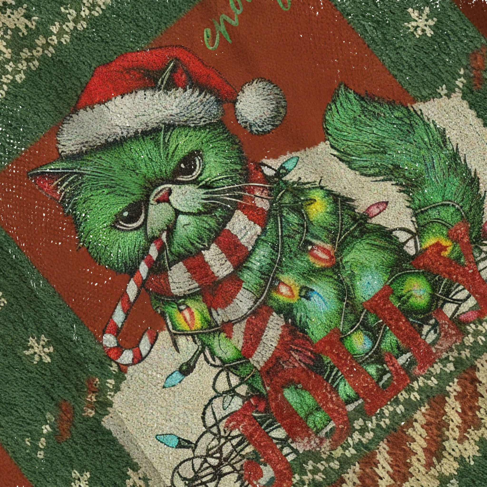 Baddiecat Jolly Enough Cat Christmas Ugly Sweatshirt