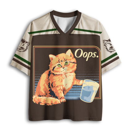 Baddiecat Oops Cat Water Glass Mesh Jersey