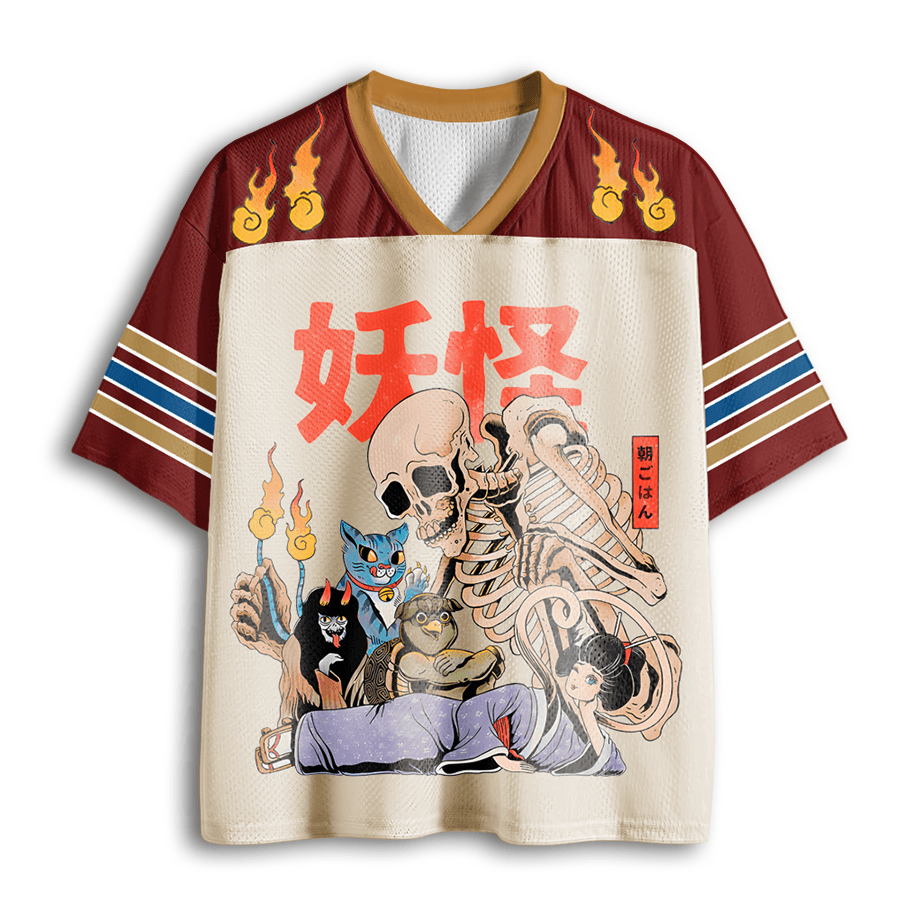 Baddiecat Japanese Ukiyo-e Monsters Mesh Jersey