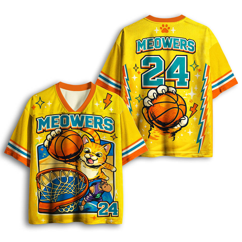 Baddiecat Basketball Cat Slam Dunk Mesh Jersey