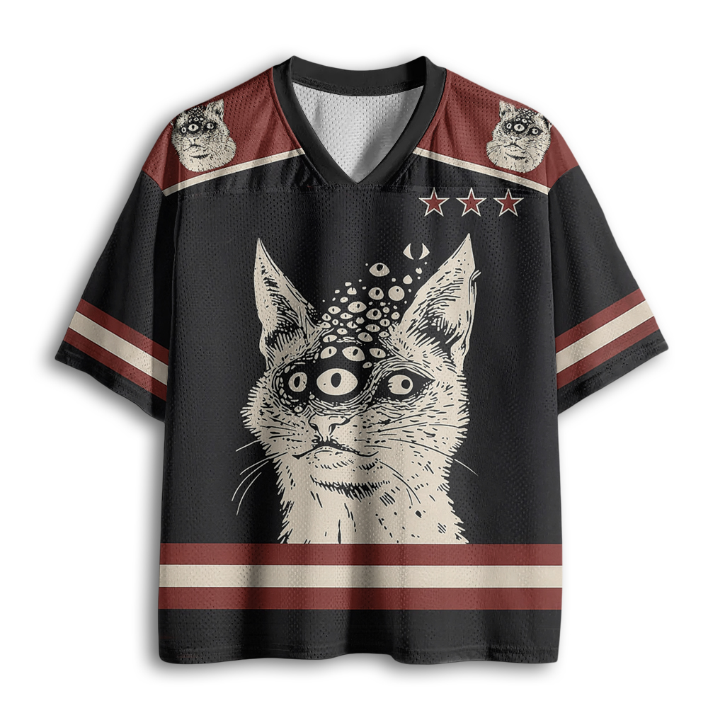 Baddiecat Weirdcore Cat Mesh Jersey