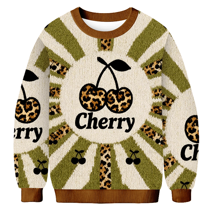 Baddiecat Cherry Christmas Ugly Sweatshirt