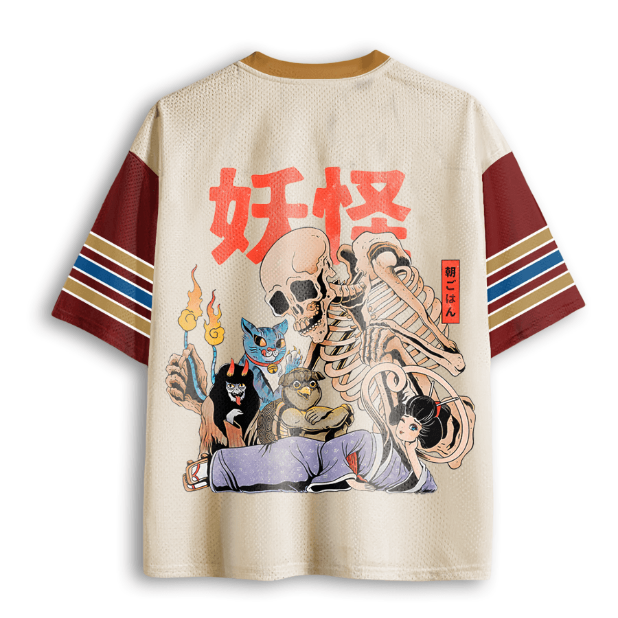 Baddiecat Japanese Ukiyo-e Monsters Mesh Jersey