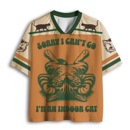 Baddiecat Sorry I Can't Go I'm An Indoor Cat Mesh Jersey