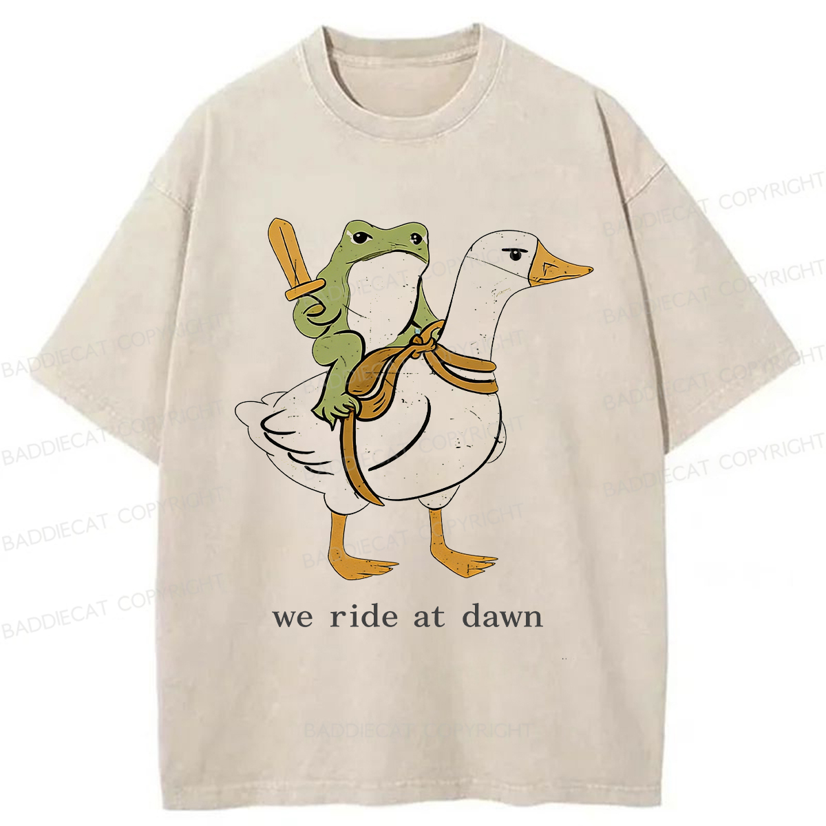 Baddiecat We Ride At Dawn Washed T-shirt