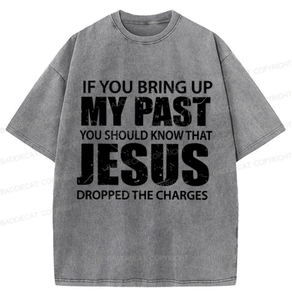 Baddiecat Jesus Christian Faith Washed T-shirt