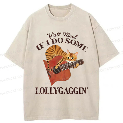 Baddiecat ADHD Orange Cat Washed T-shirt