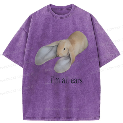 Baddiecat I'm Listening Washed T-shirt