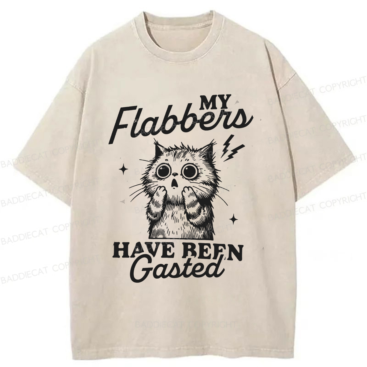 Baddiecat Stiff-faced Kitten Washed T-shirt