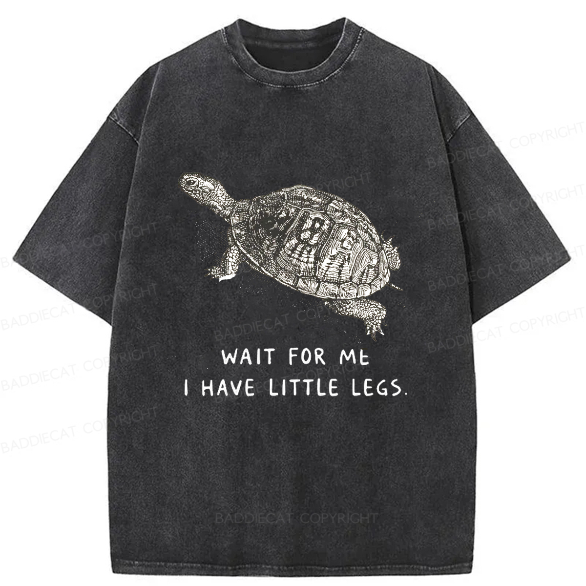 Baddiecat Anxious Turtle Washed T-shirt