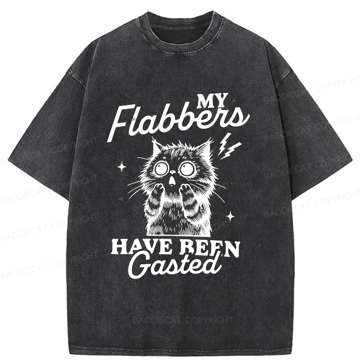 Baddiecat Stiff-faced Kitten Washed T-shirt