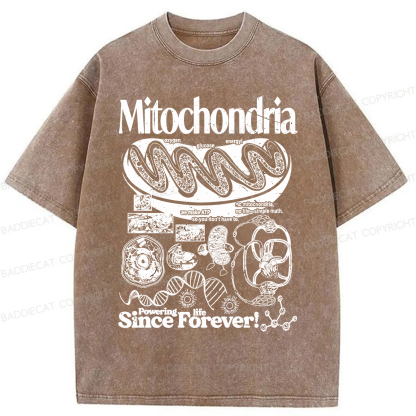 Baddiecat Mitochondria Vintage Science Washed T-shirt