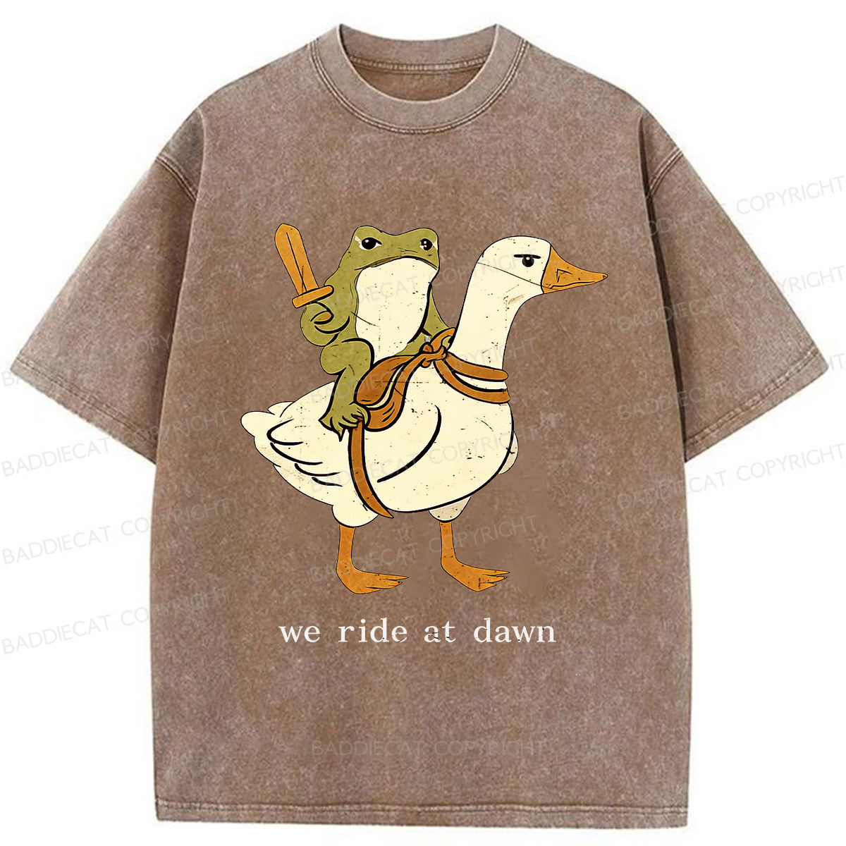 Baddiecat We Ride At Dawn Washed T-shirt