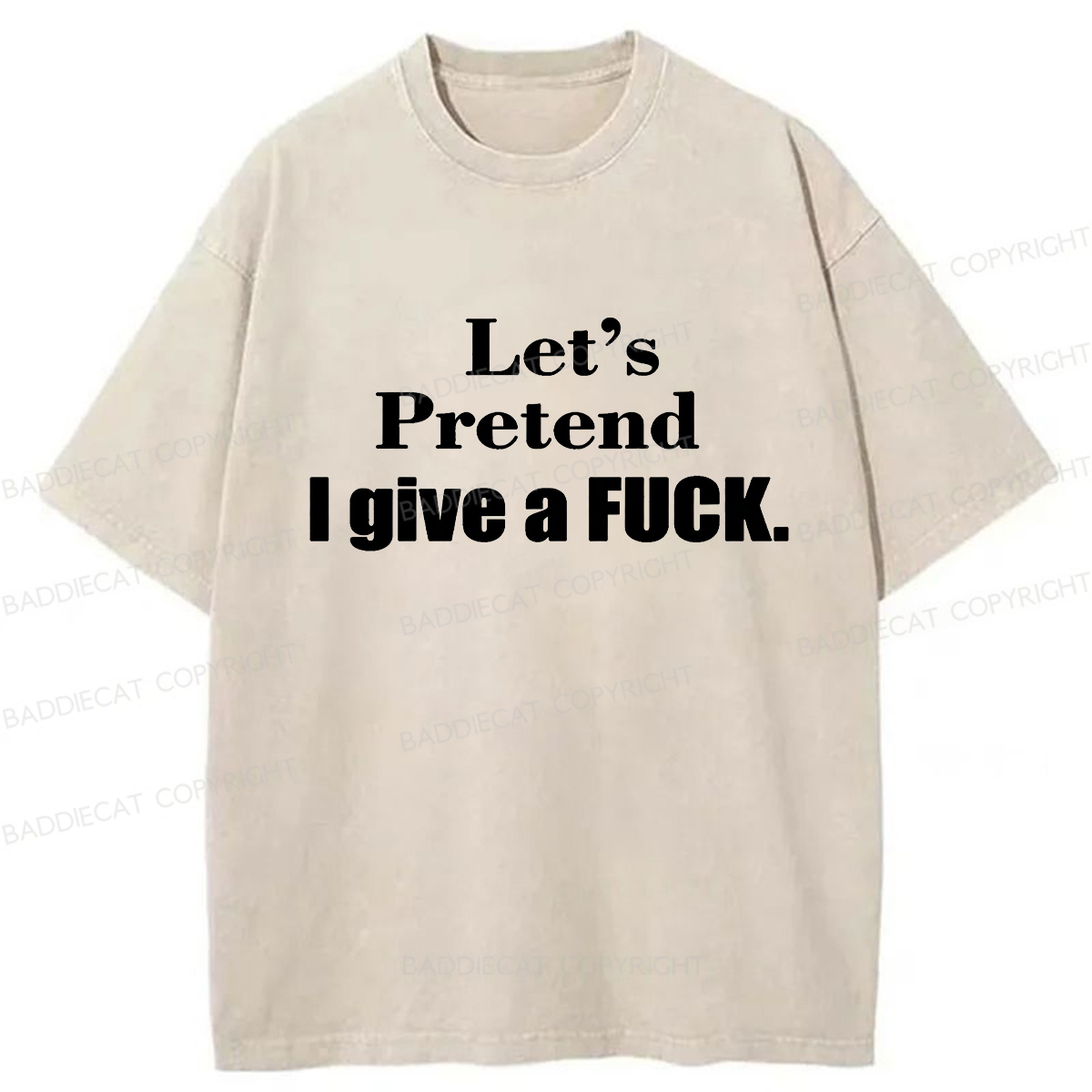 Baddiecat Fuck Funny Quote Retro Washed T-shirt