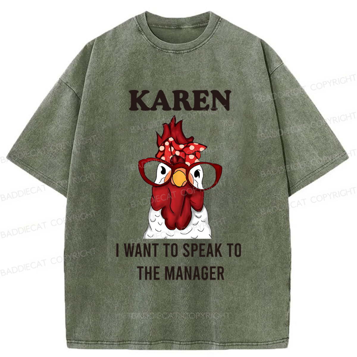Baddiecat Karen I Want To Speak To The Manager Washed T-shirt
