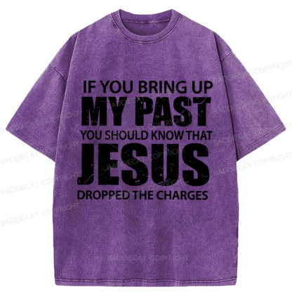 Baddiecat Jesus Christian Faith Washed T-shirt